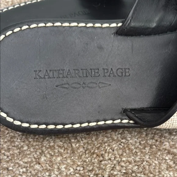 Katharine Page Black and Cream Slide Sandals - Picture 2 of 5